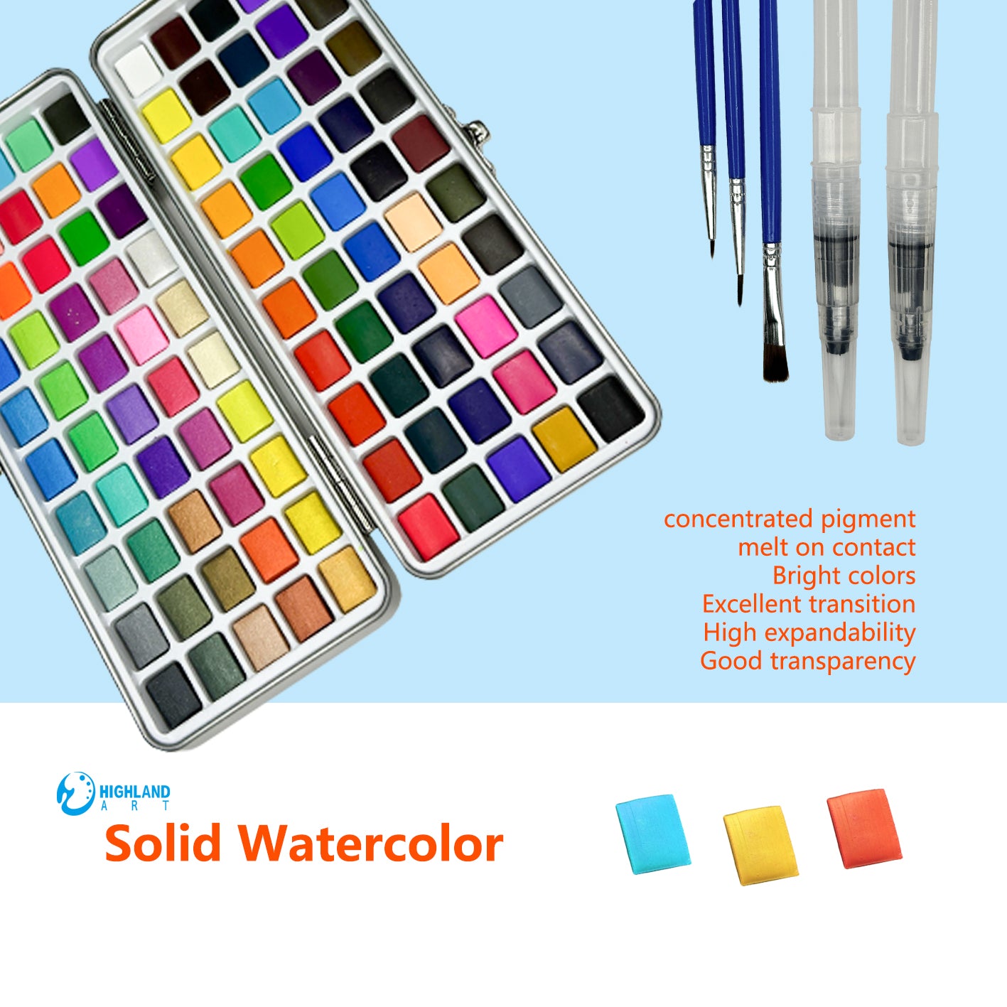 Watercolor Painting Art Set Of 100 With Brush, Multiple color Set, Christmas Gift New Year Gift,Perfect for Beginners ,Students, Artists