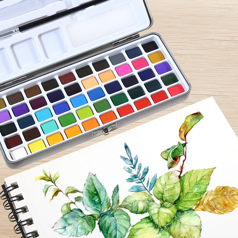 Watercolor Painting Art Set Of 100 With Brush, Multiple color Set, Christmas Gift New Year Gift,Perfect for Beginners ,Students, Artists