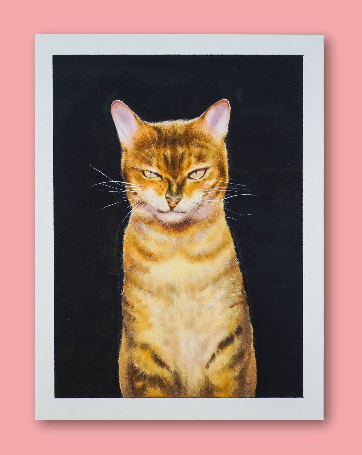 Adorable Cat - "Watercolor Painting" - Animal world - 16.5x11.8 Inches - [Ando0005]