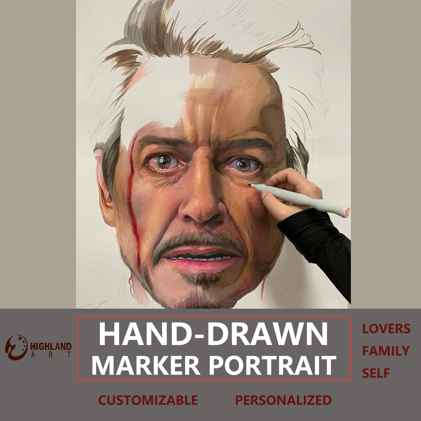 Flash Sale - Custom portrait - Private Customization [15.7 x 11.8 In] （One Person Only ）