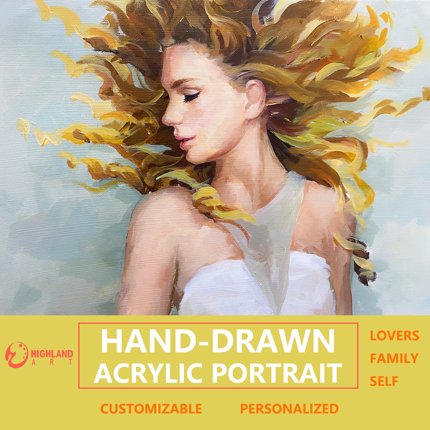 Flash Sale - Custom portrait - Private Customization [15.7 x 11.8 In] （One Person Only ）