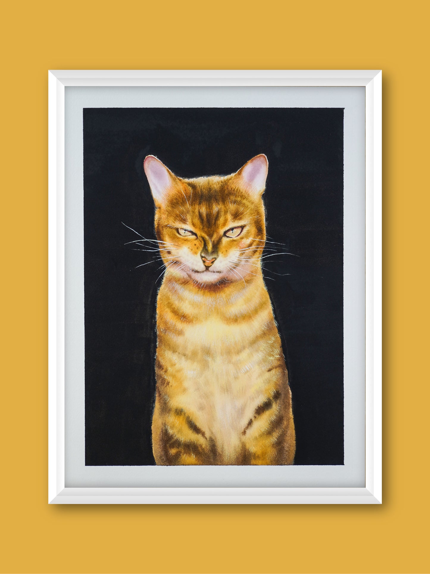 Adorable Cat - "Watercolor Painting" - Animal world - 16.5x11.8 Inches - [Ando0005]
