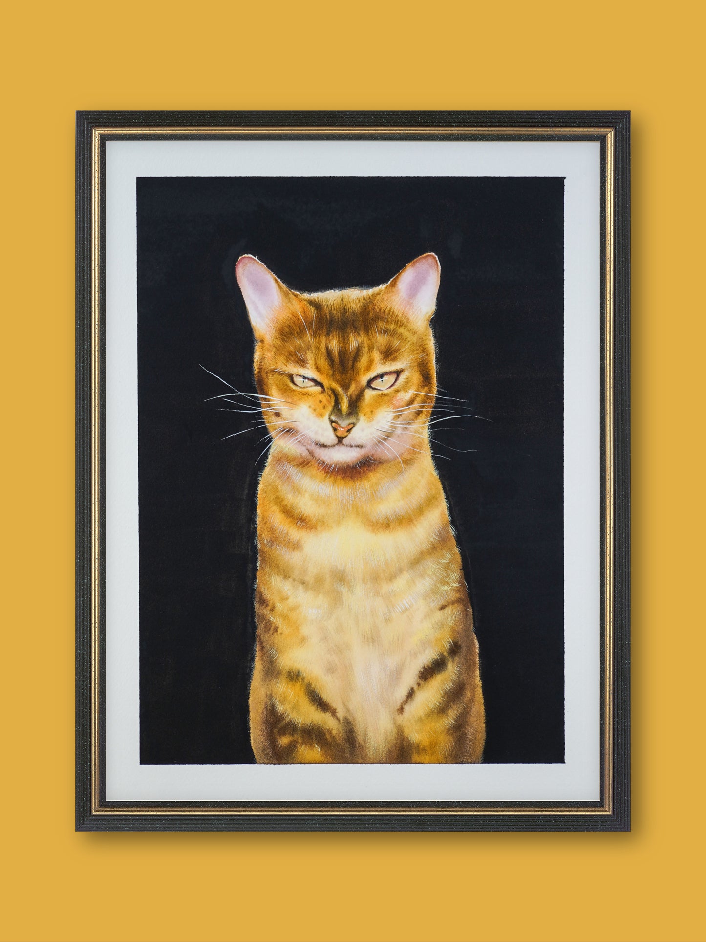 Adorable Cat - "Watercolor Painting" - Animal world - 16.5x11.8 Inches - [Ando0005]
