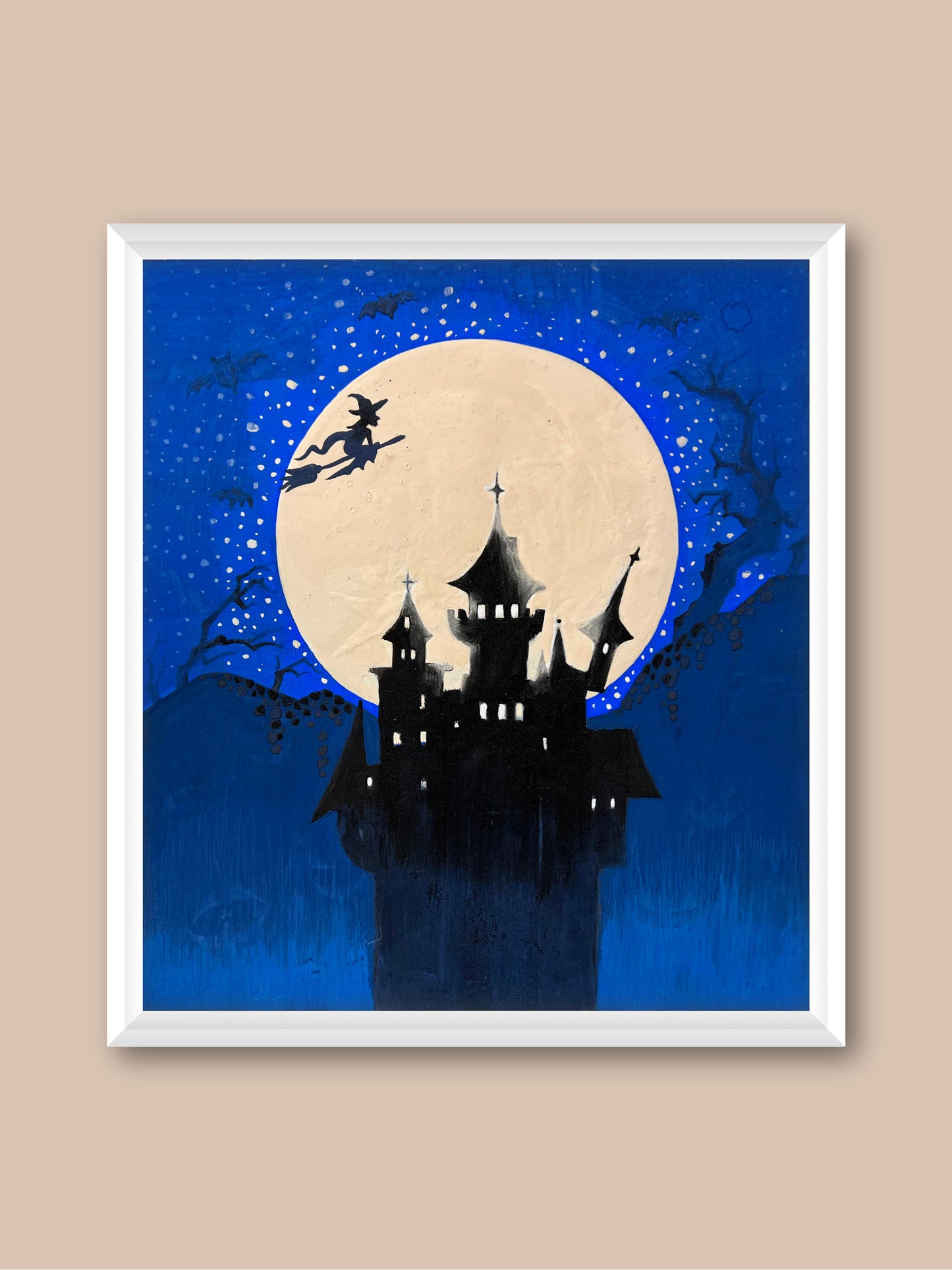 Witch's castle - Halloween - "Japanese Painting" -  Painting for Room - 10.6x9.4 Inches [Weapon0001]