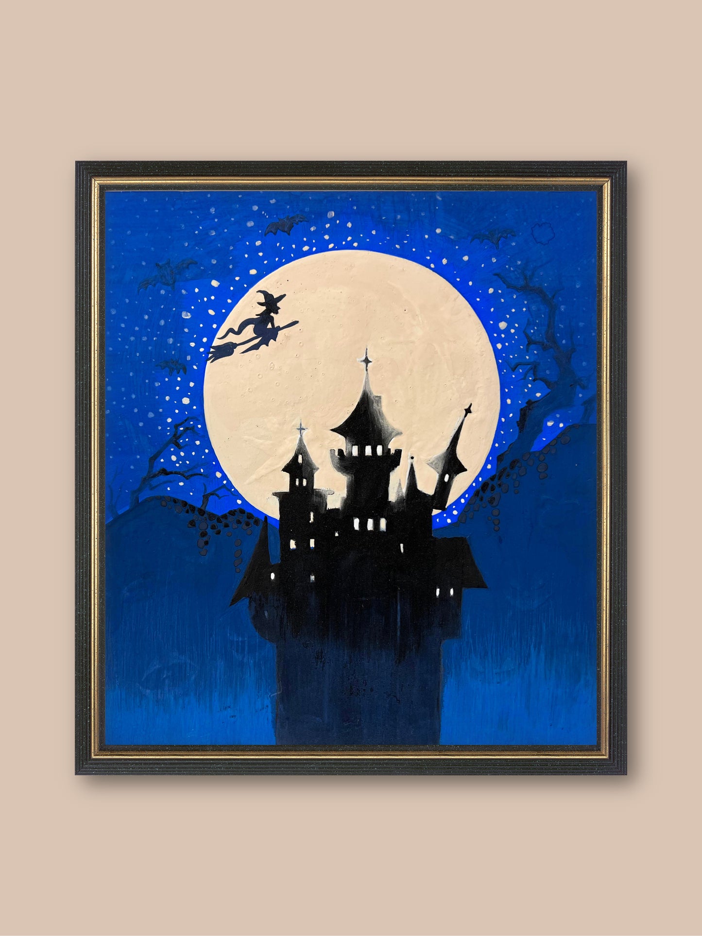 Witch's castle - Halloween - "Japanese Painting" -  Painting for Room - 10.6x9.4 Inches [Weapon0001]