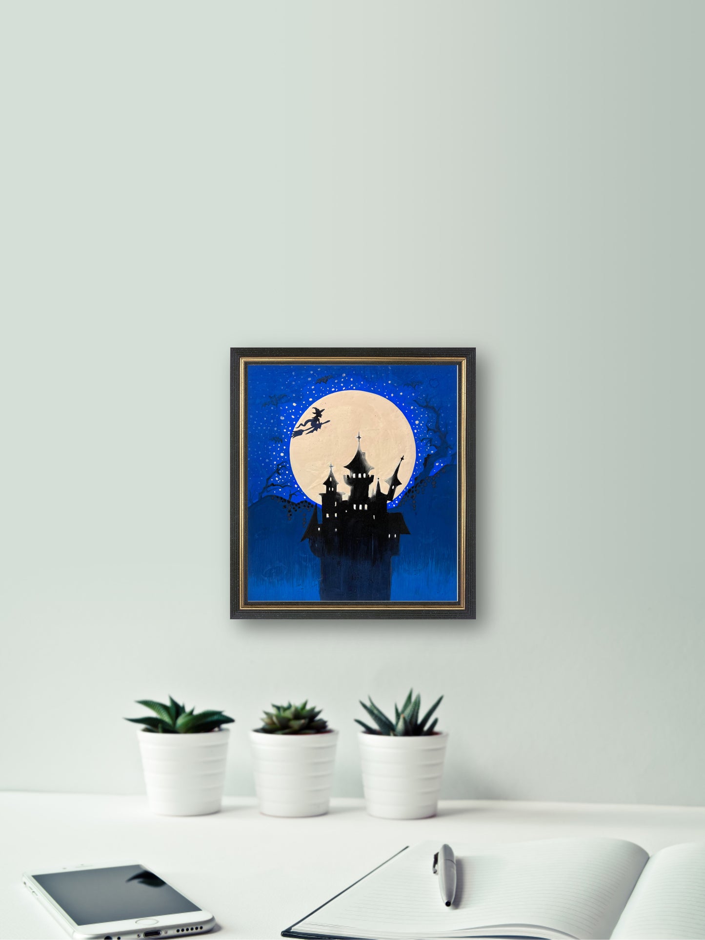 Witch's castle - Halloween - "Japanese Painting" -  Painting for Room - 10.6x9.4 Inches [Weapon0001]