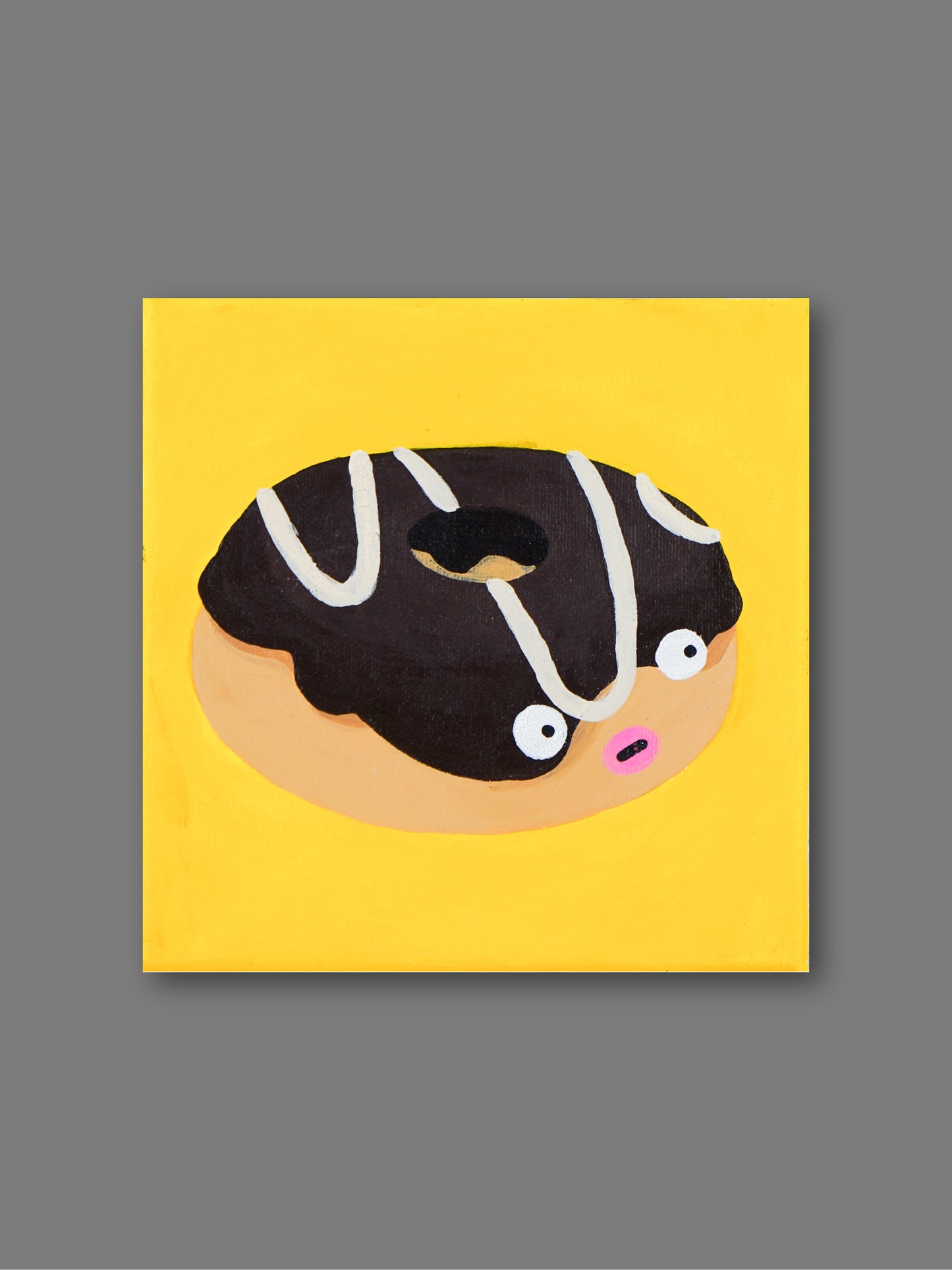 donut & 1 - “Acrylic painting”  - painting for Room - 7.9x7.9 Inches - [Arasi0001]