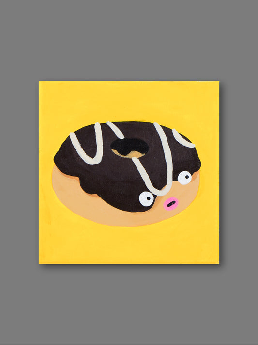 donut & 1 - “Acrylic painting”  - painting for Room - 7.9x7.9 Inches - [Arasi0001]