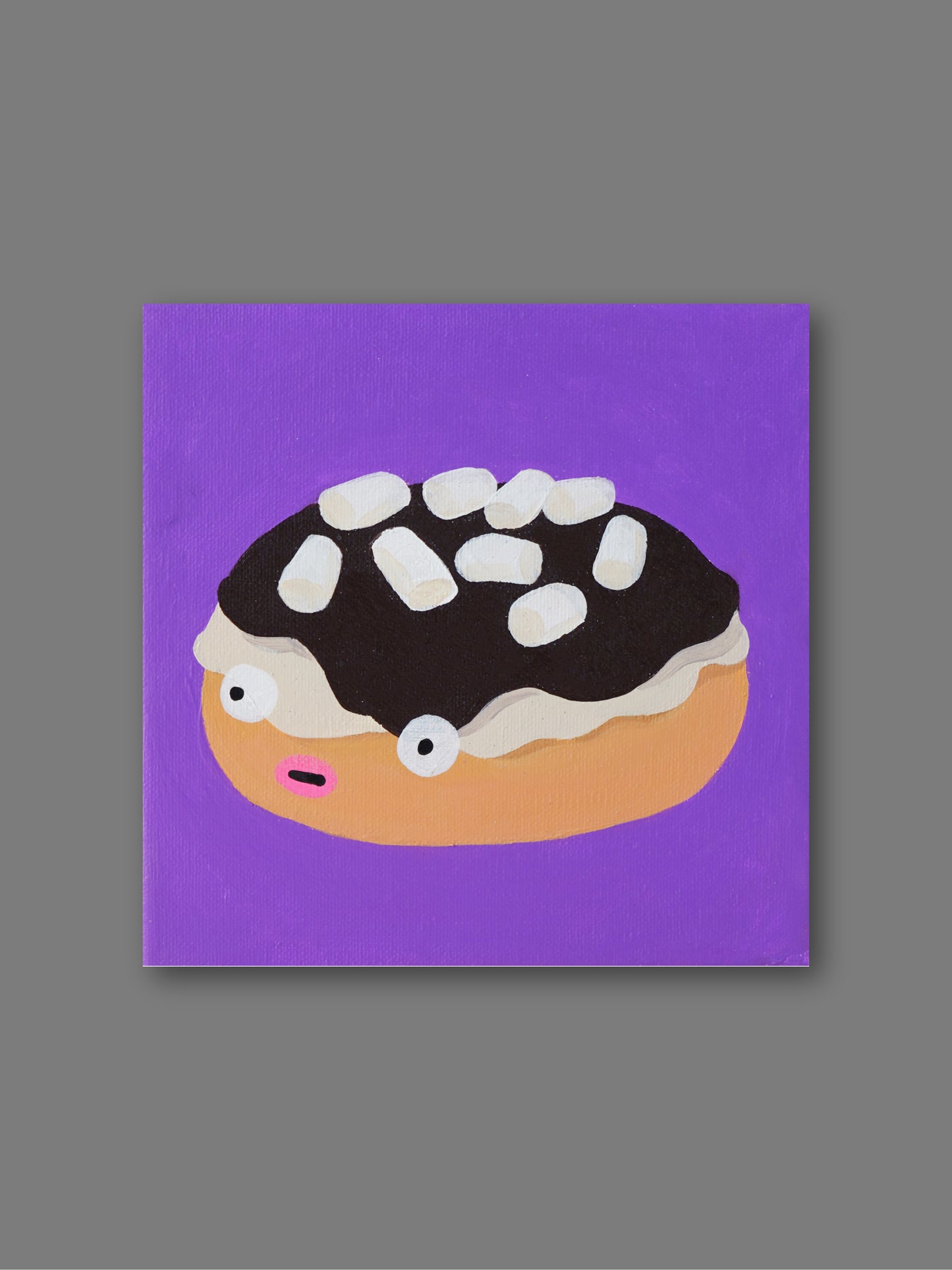 donut & 2 - “Acrylic painting”  - painting for Room - 7.9x7.9 Inches - [Arasi0002]
