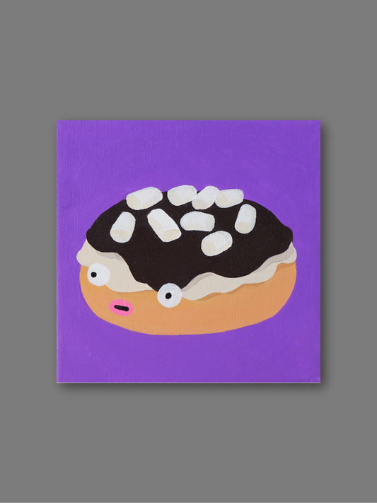 donut & 2 - “Acrylic painting”  - painting for Room - 7.9x7.9 Inches - [Arasi0002]