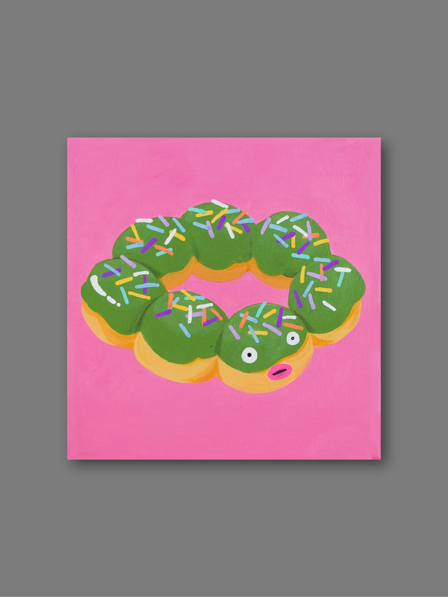 donut & 4 - “Acrylic painting”  - painting for Room - 7.9x7.9 Inches - [Arasi0004]