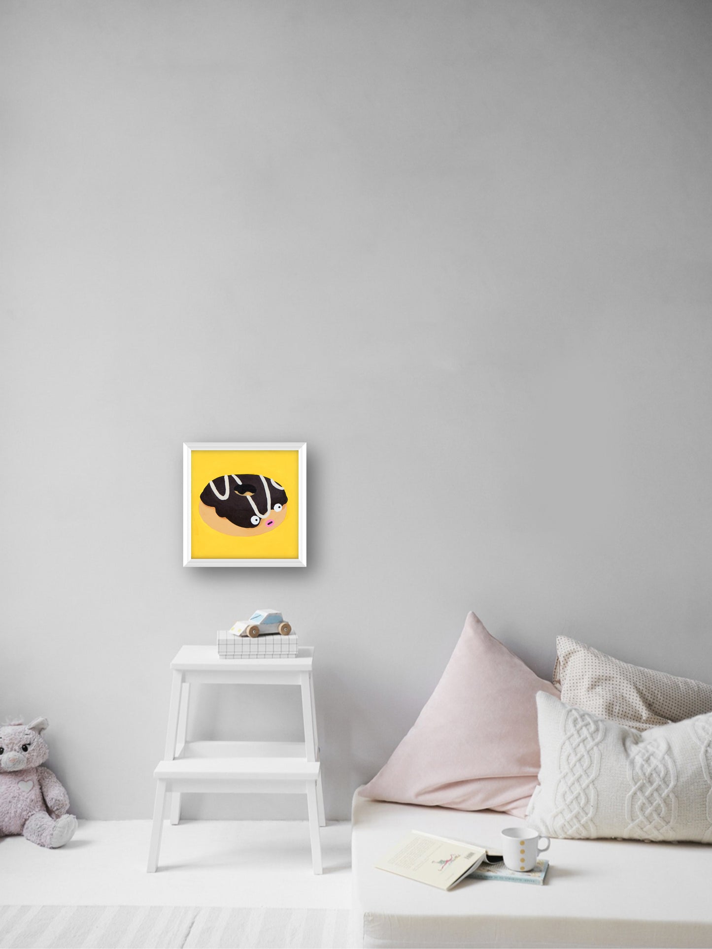 donut & 1 - “Acrylic painting”  - painting for Room - 7.9x7.9 Inches - [Arasi0001]