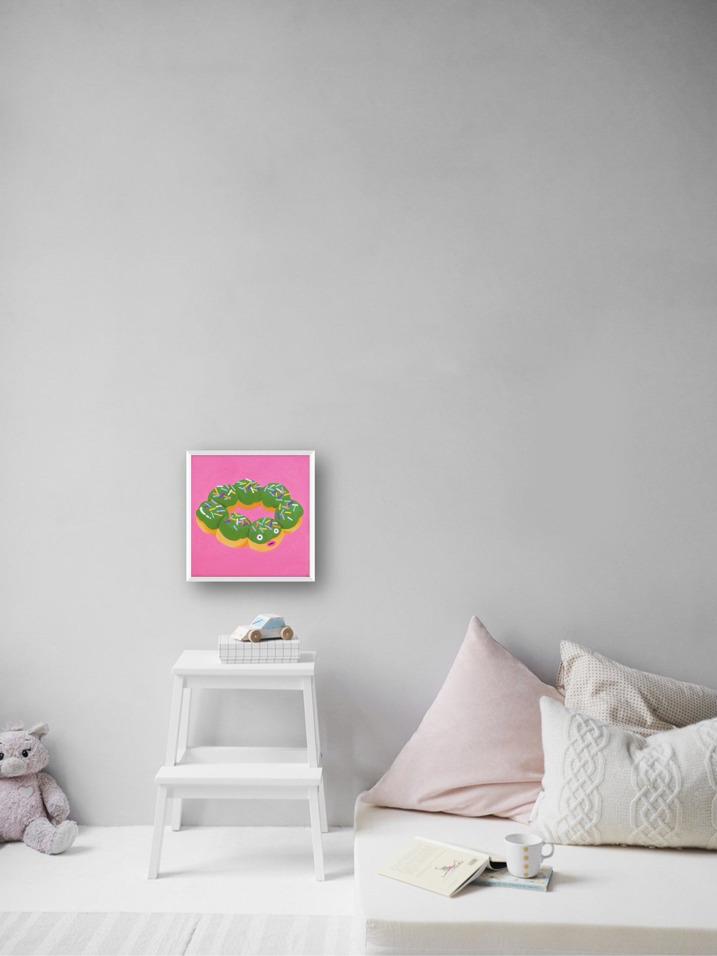 donut & 4 - “Acrylic painting”  - painting for Room - 7.9x7.9 Inches - [Arasi0004]