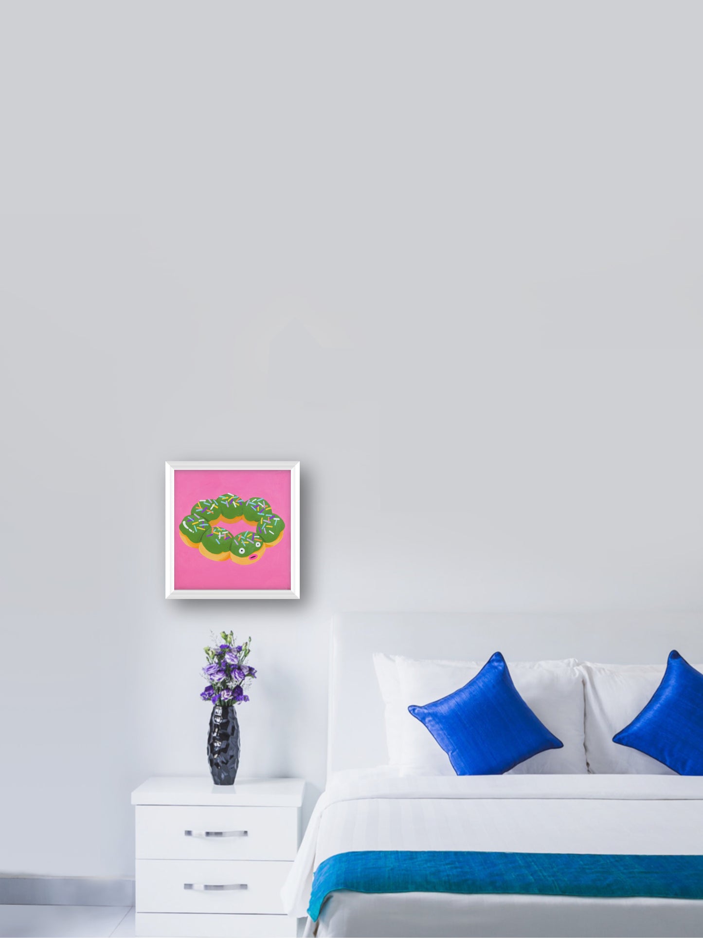 donut & 4 - “Acrylic painting”  - painting for Room - 7.9x7.9 Inches - [Arasi0004]