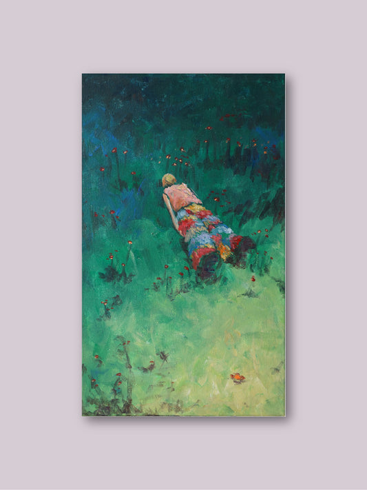 Sleep in Dream - “Acrylic painting” - Dream theme -  painting for Room - 19.6x11.8 Inches - [Nicola0002]