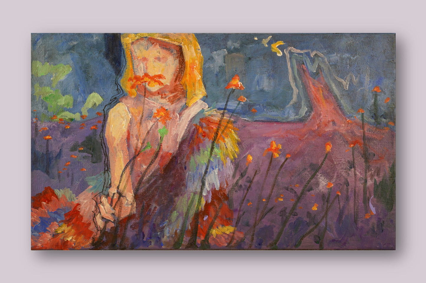 Stay in the Dream - “Acrylic painting” - Dream theme - painting for Room - 19.6x11.8 Inches - [Nicola0003]