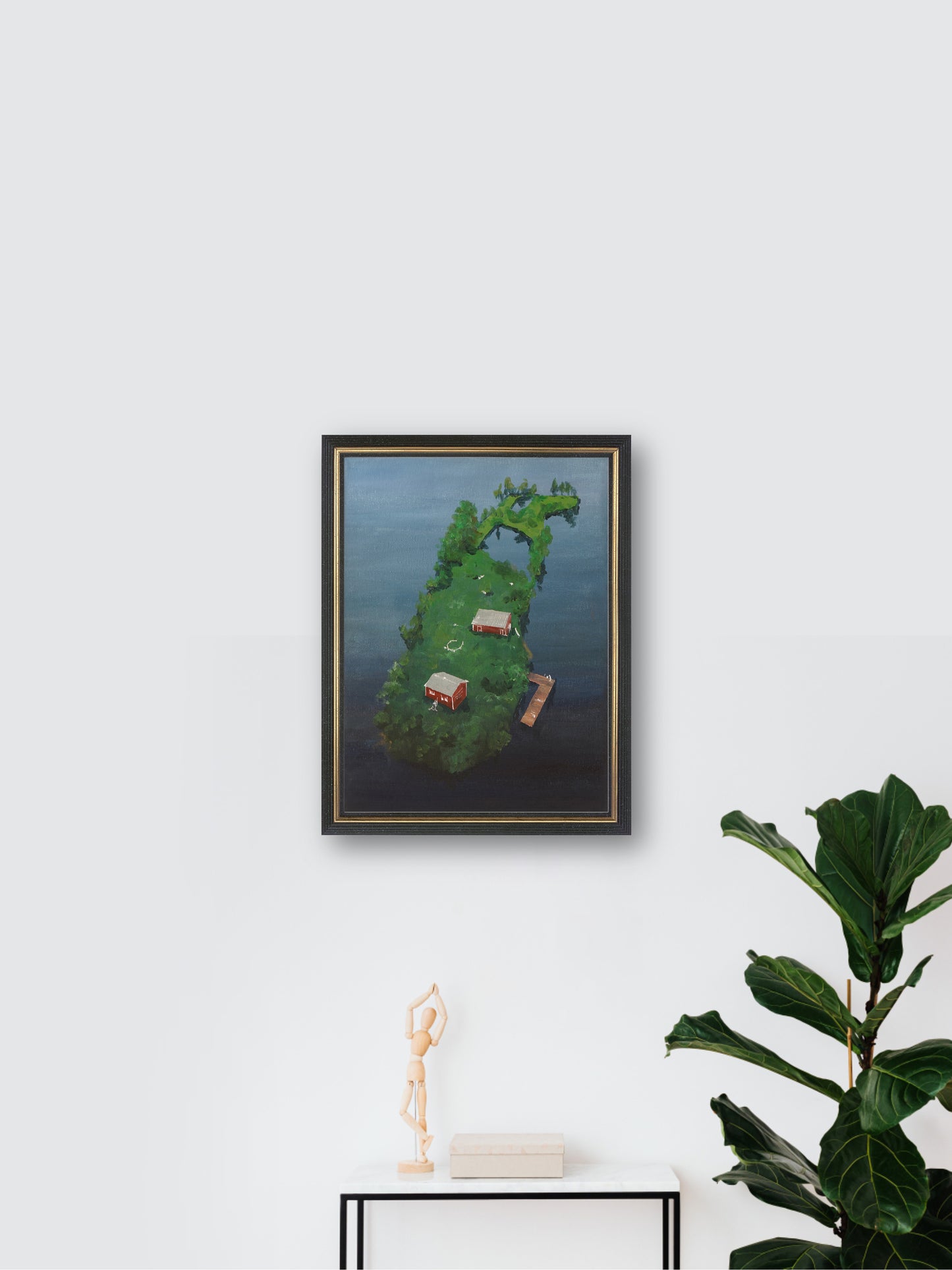 Island - “Acrylic painting” - painting for Room - 15.7x11.8 Inches - [Nicola0010]