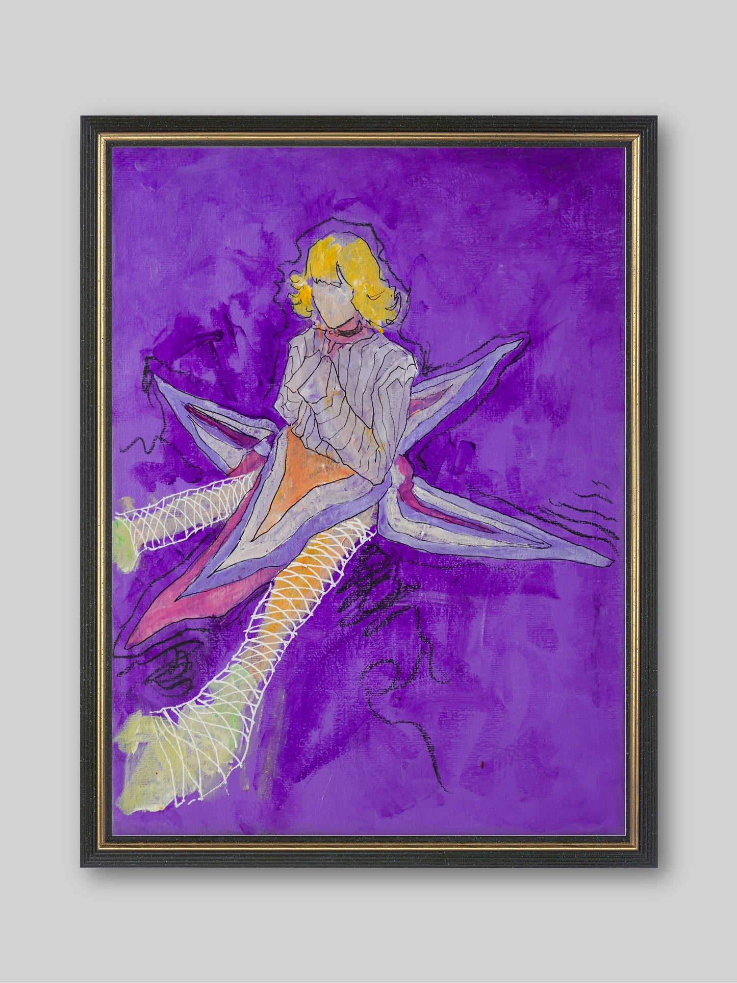 Starfish Girl -  “Acrylic painting” - painting for Room - 15.7x11.8 Inches - [Nicola0004]