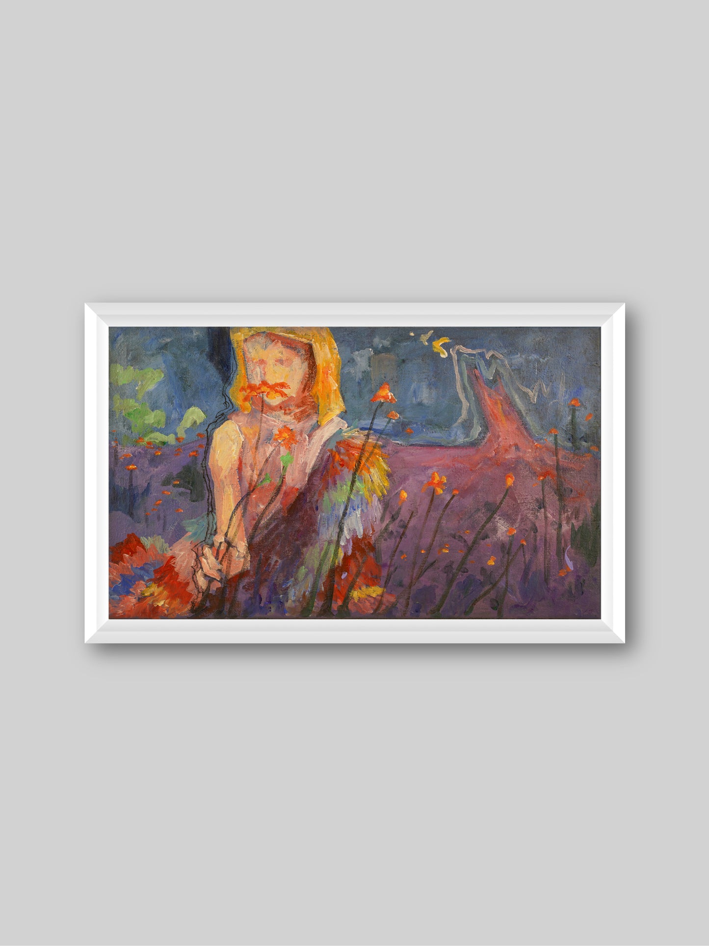 Stay in the Dream - “Acrylic painting” - Dream theme - painting for Room - 19.6x11.8 Inches - [Nicola0003]