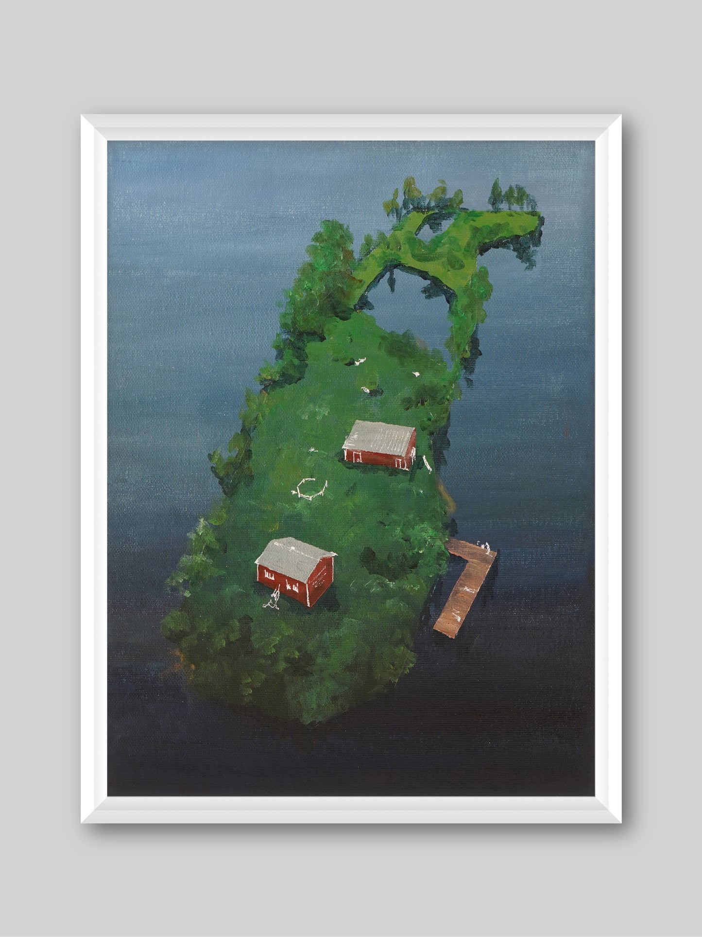 Island - “Acrylic painting” - painting for Room - 15.7x11.8 Inches - [Nicola0010]