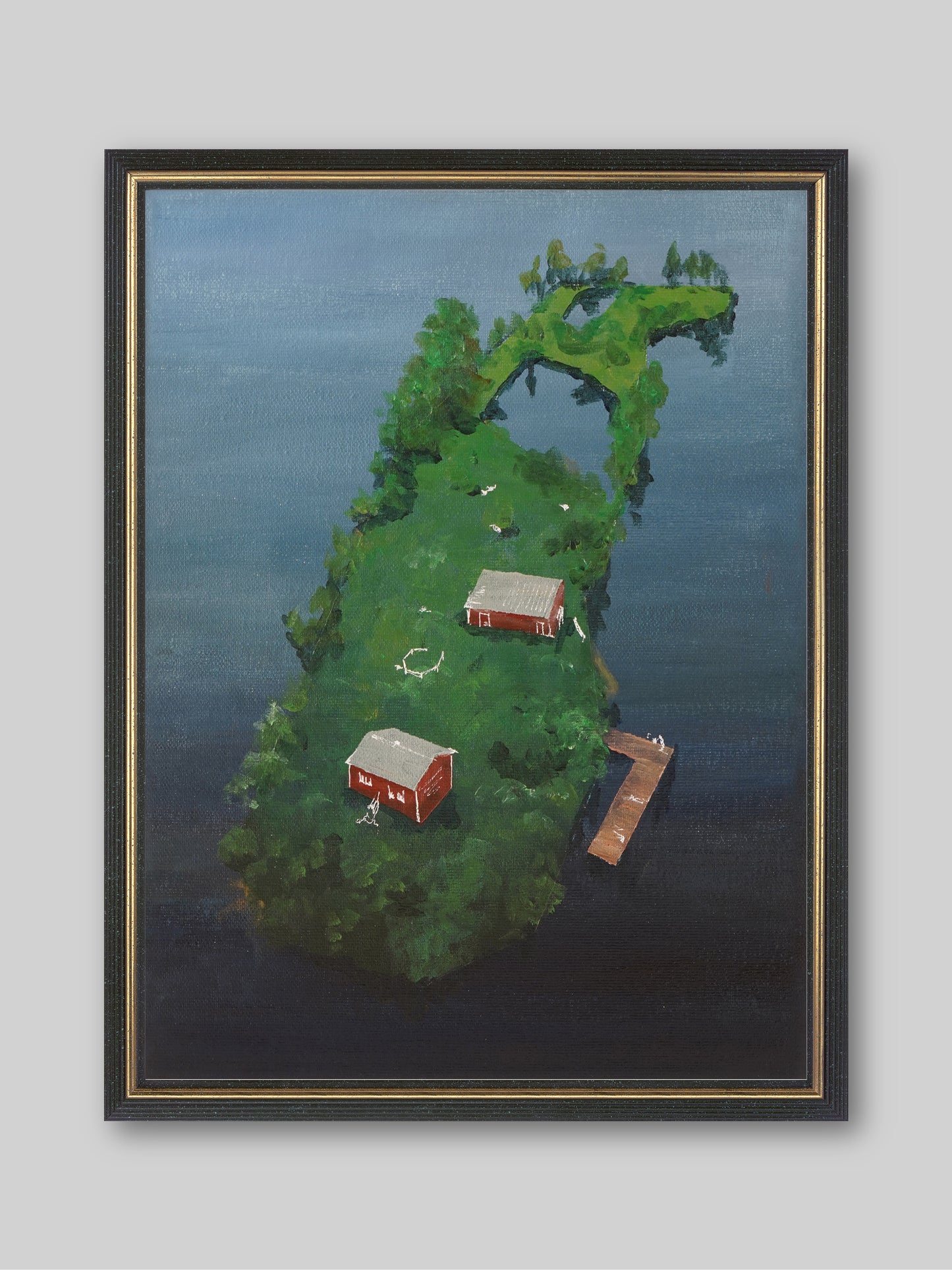 Island - “Acrylic painting” - painting for Room - 15.7x11.8 Inches - [Nicola0010]