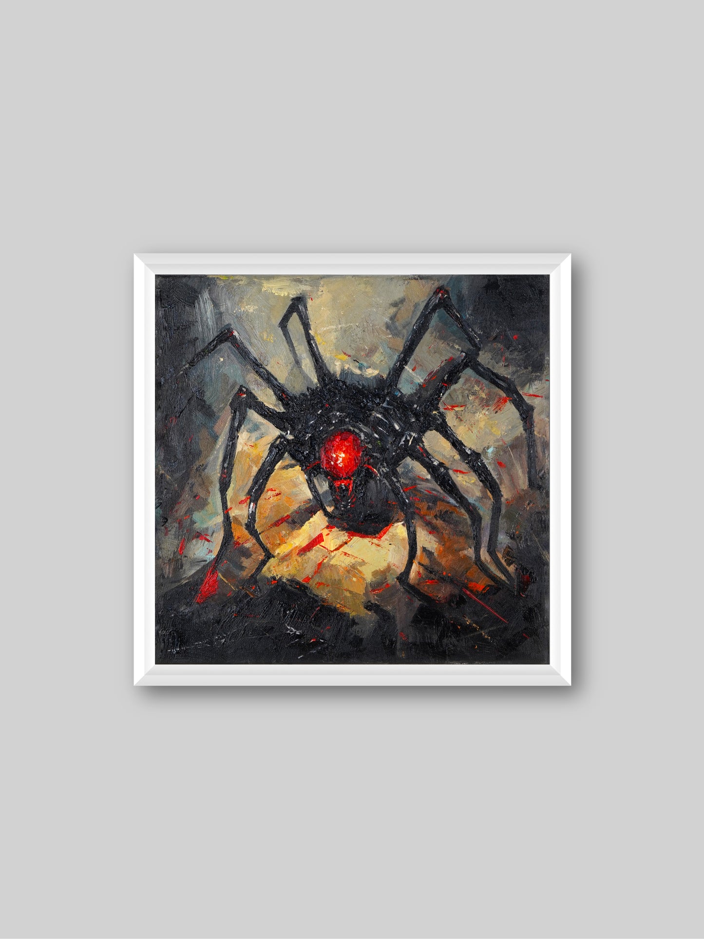Spider - 'mechanical' - “Acrylic painting” - painting for Room - 15.7x15.7 Inches - [Judy0006]