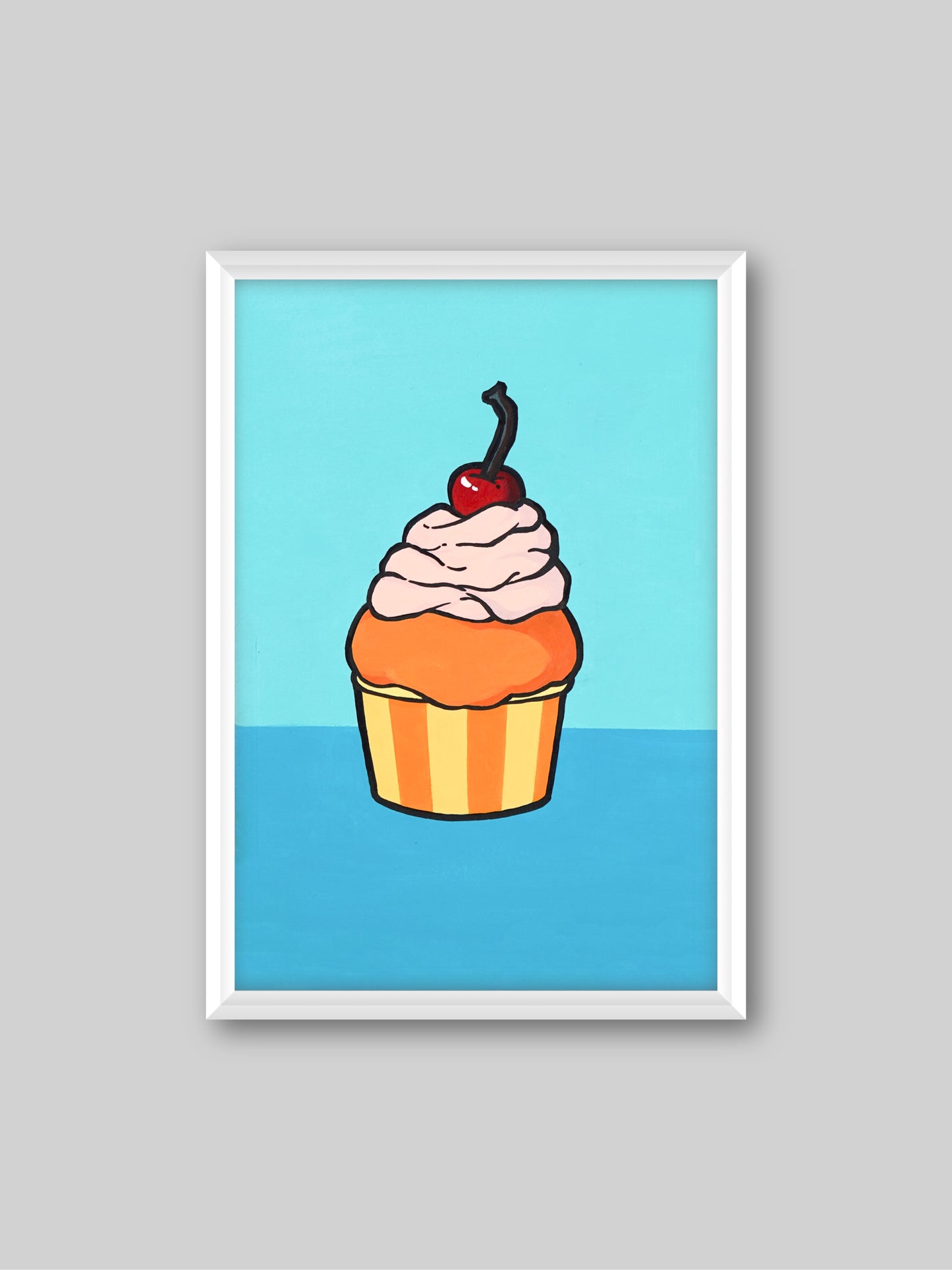 Cream Cake - “Acrylic painting”  - painting for Room - 11.2x7.5 Inches - [Arasi0008]