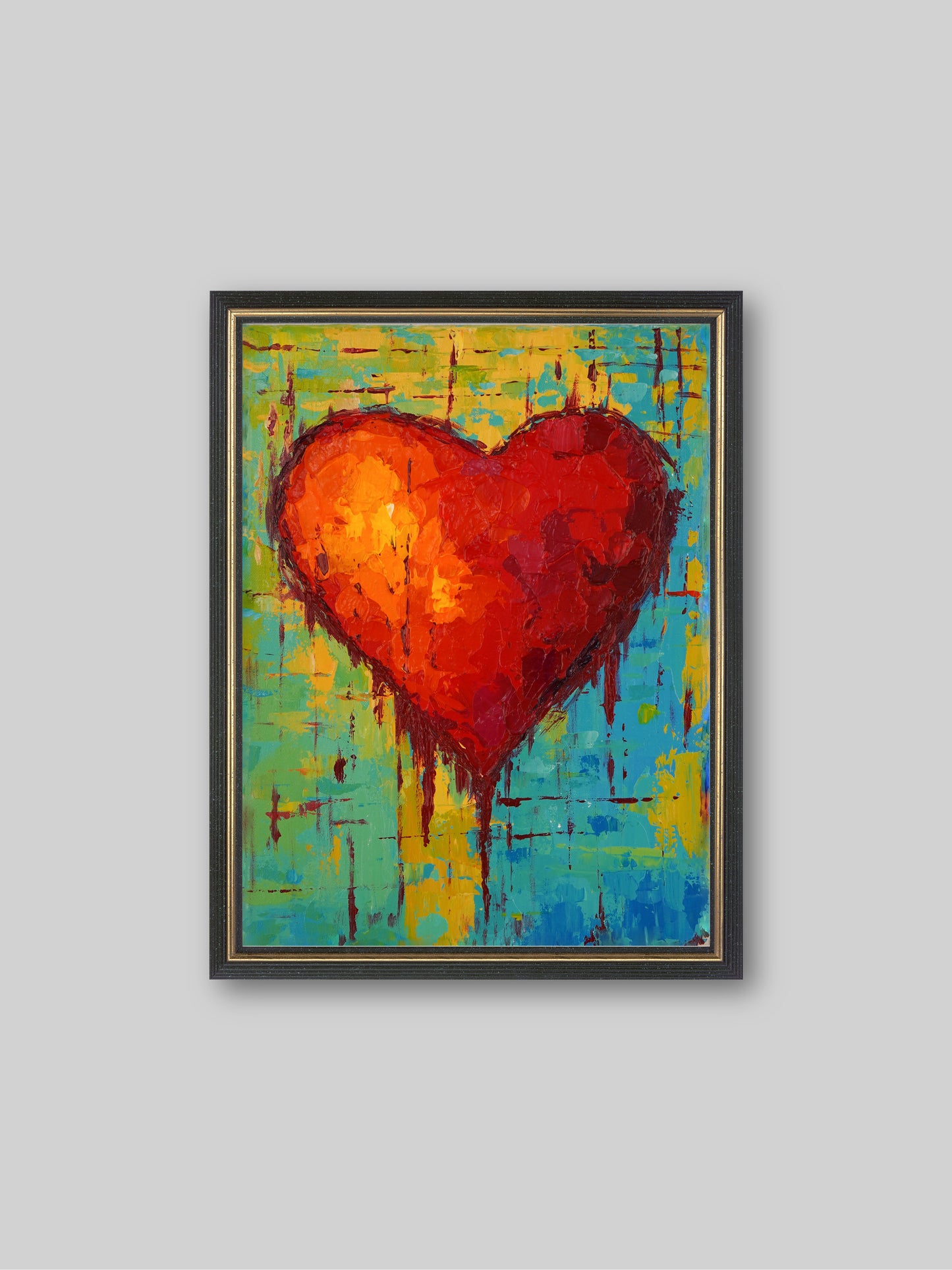 Heart - “Acrylic painting” - painting for Room - 15.7x11.8 Inches - [Judy0001]