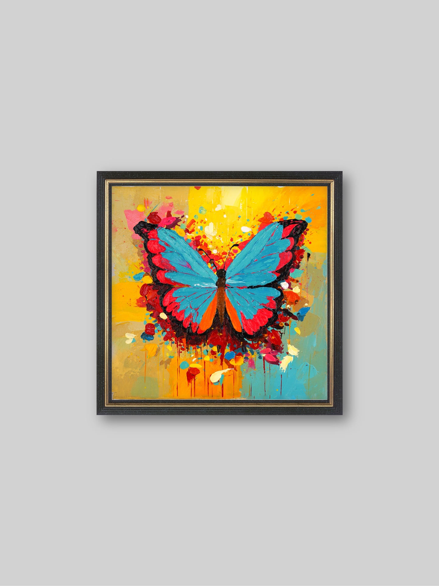 Butterfly - Colorful - “Acrylic painting” - painting for Room - 15.7x15.7 Inches - [Judy0002]