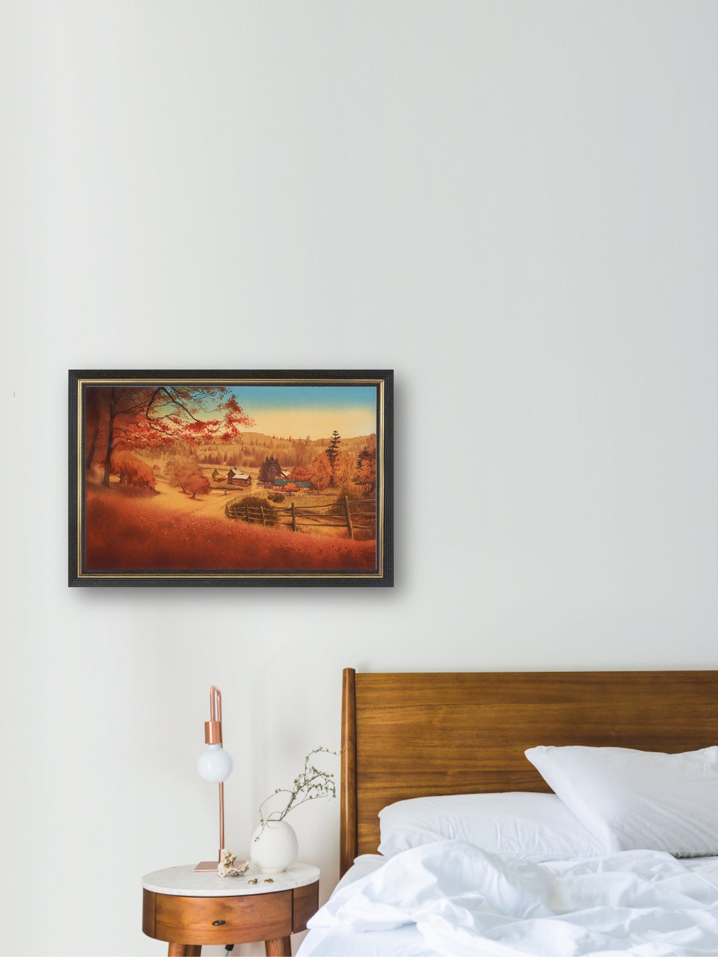 Autumn in Fremont - "Watercolor Painting" - Painting for Room - 22.4x15 Inches - [Ando0009]