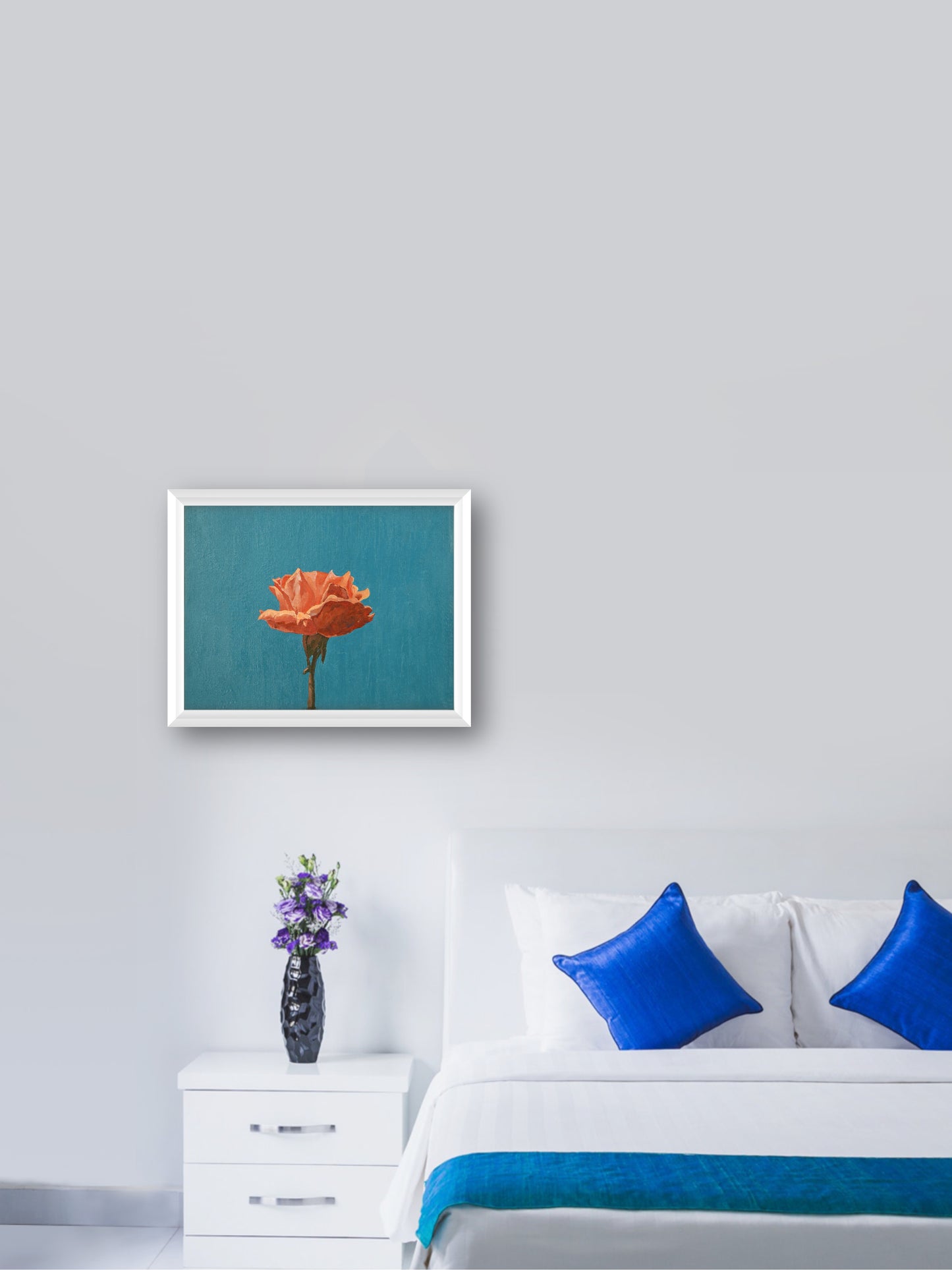 Rose & pt1 - “Acrylic painting” - painting for Room - 15.7x11.8 Inches - [Nicola0014]