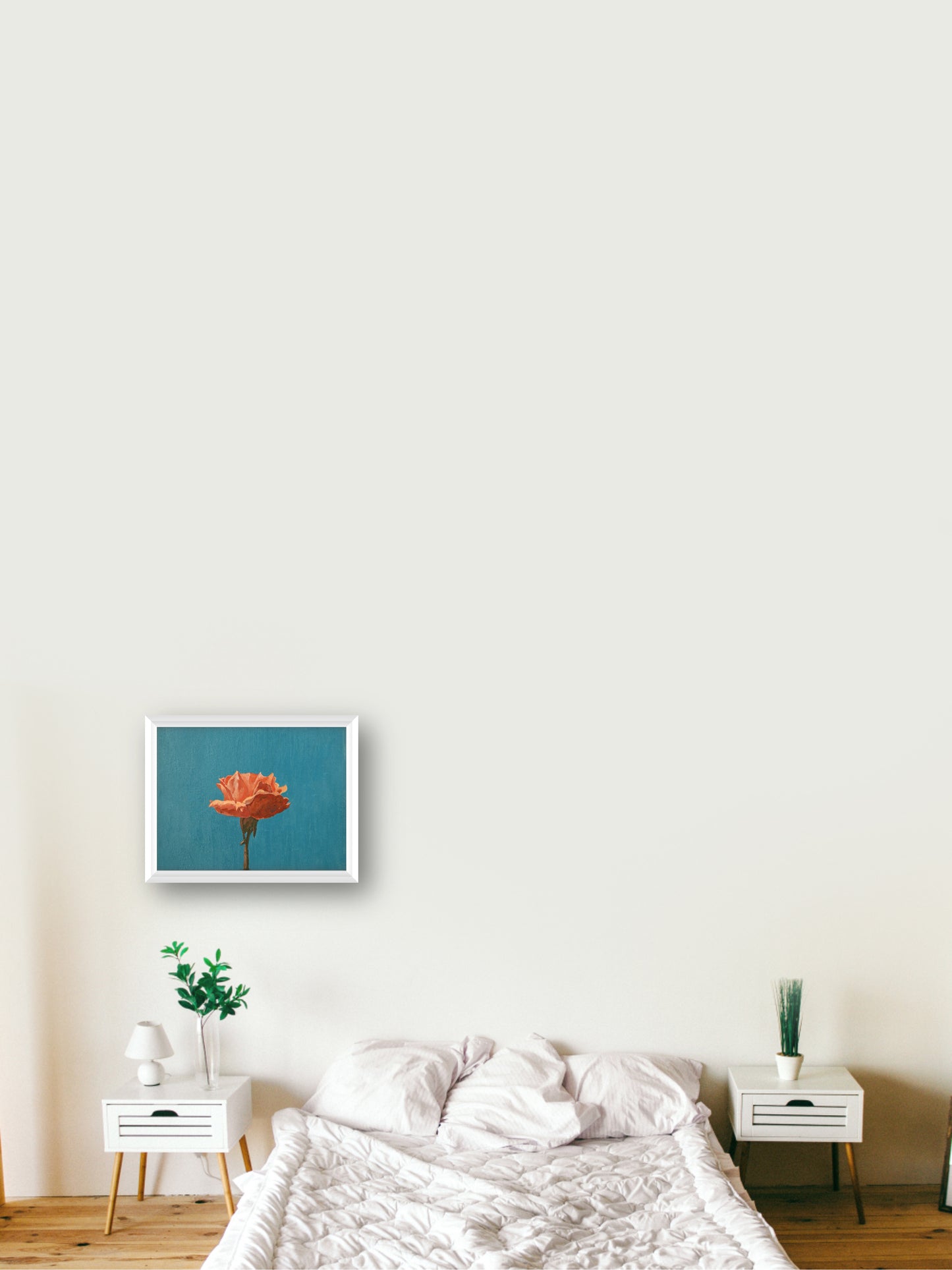 Rose & pt1 - “Acrylic painting” - painting for Room - 15.7x11.8 Inches - [Nicola0014]