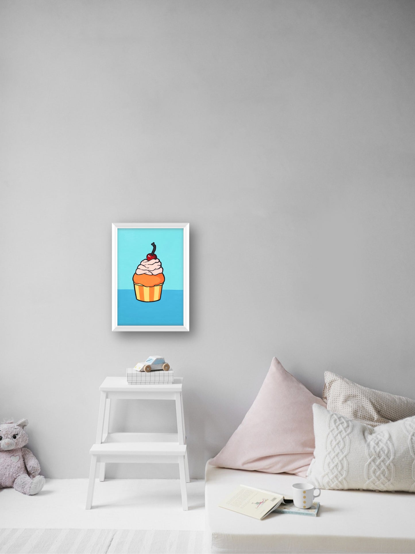 Cream Cake - “Acrylic painting”  - painting for Room - 11.2x7.5 Inches - [Arasi0008]