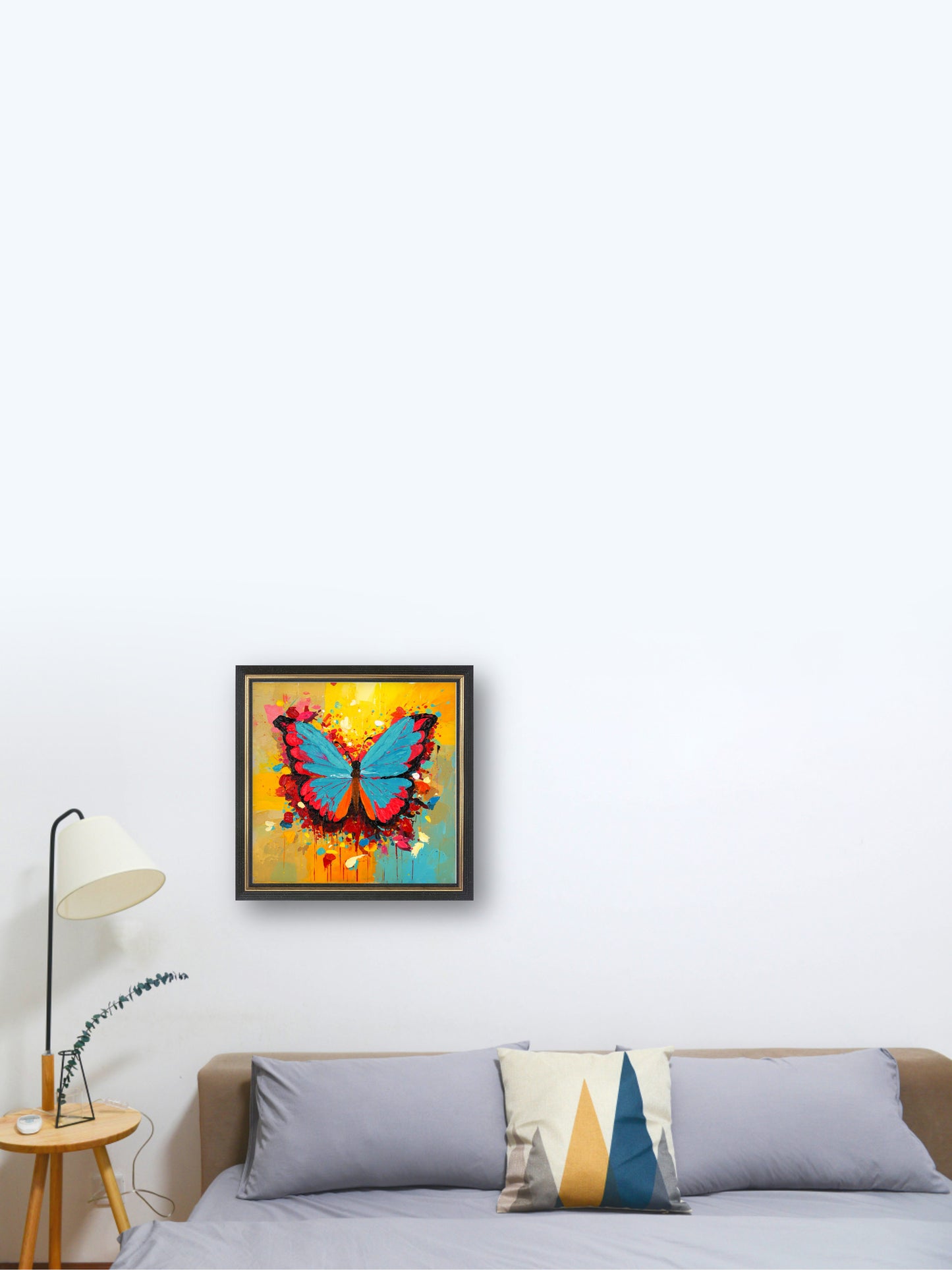 Butterfly - Colorful - “Acrylic painting” - painting for Room - 15.7x15.7 Inches - [Judy0002]