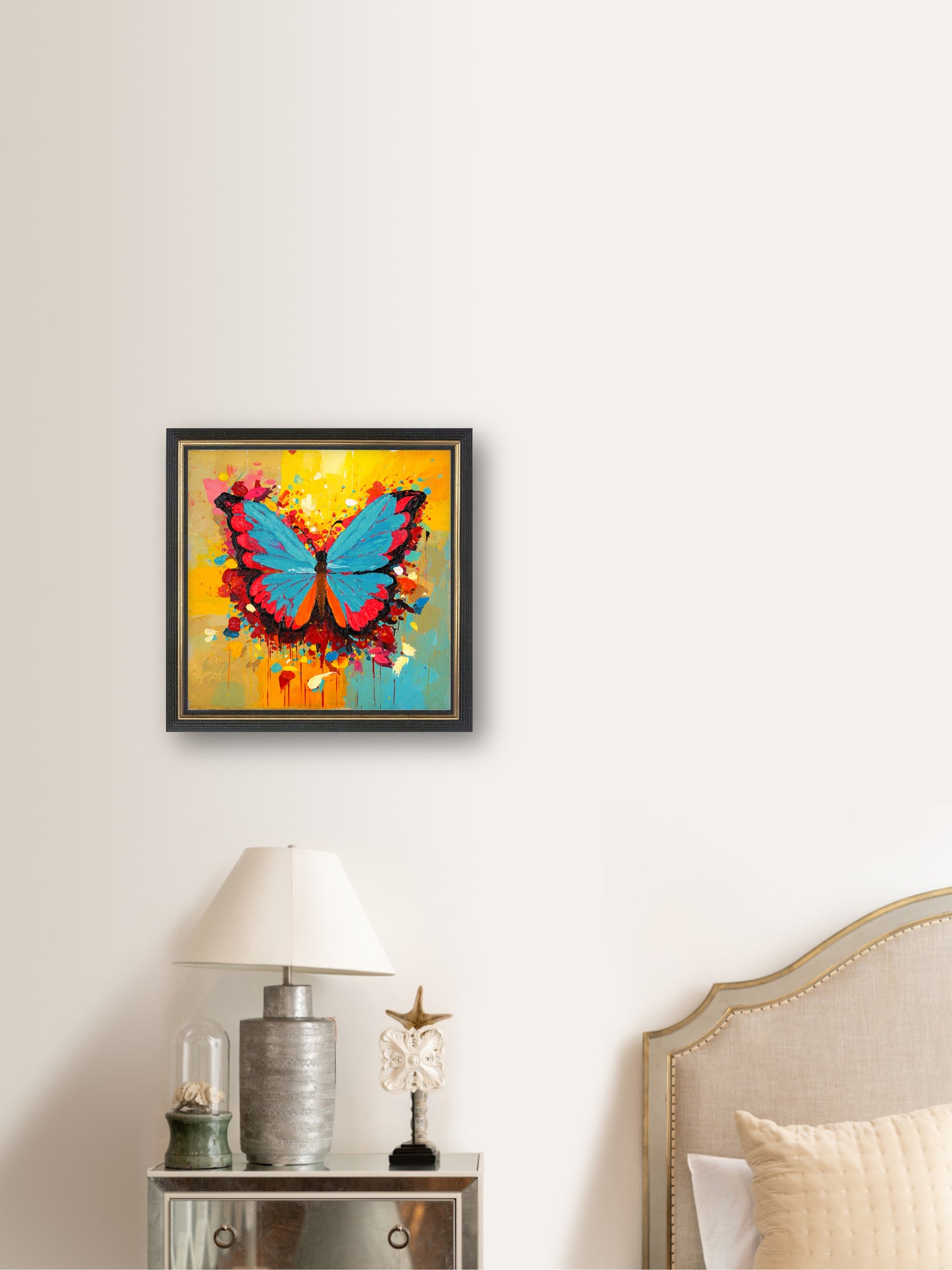 Butterfly - Colorful - “Acrylic painting” - painting for Room - 15.7x15.7 Inches - [Judy0002]