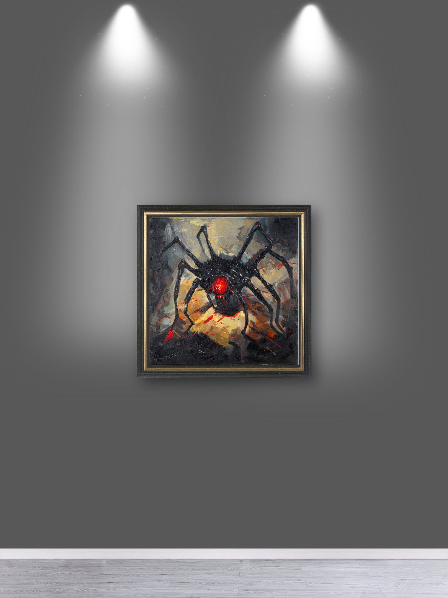 Spider - 'mechanical' - “Acrylic painting” - painting for Room - 15.7x15.7 Inches - [Judy0006]
