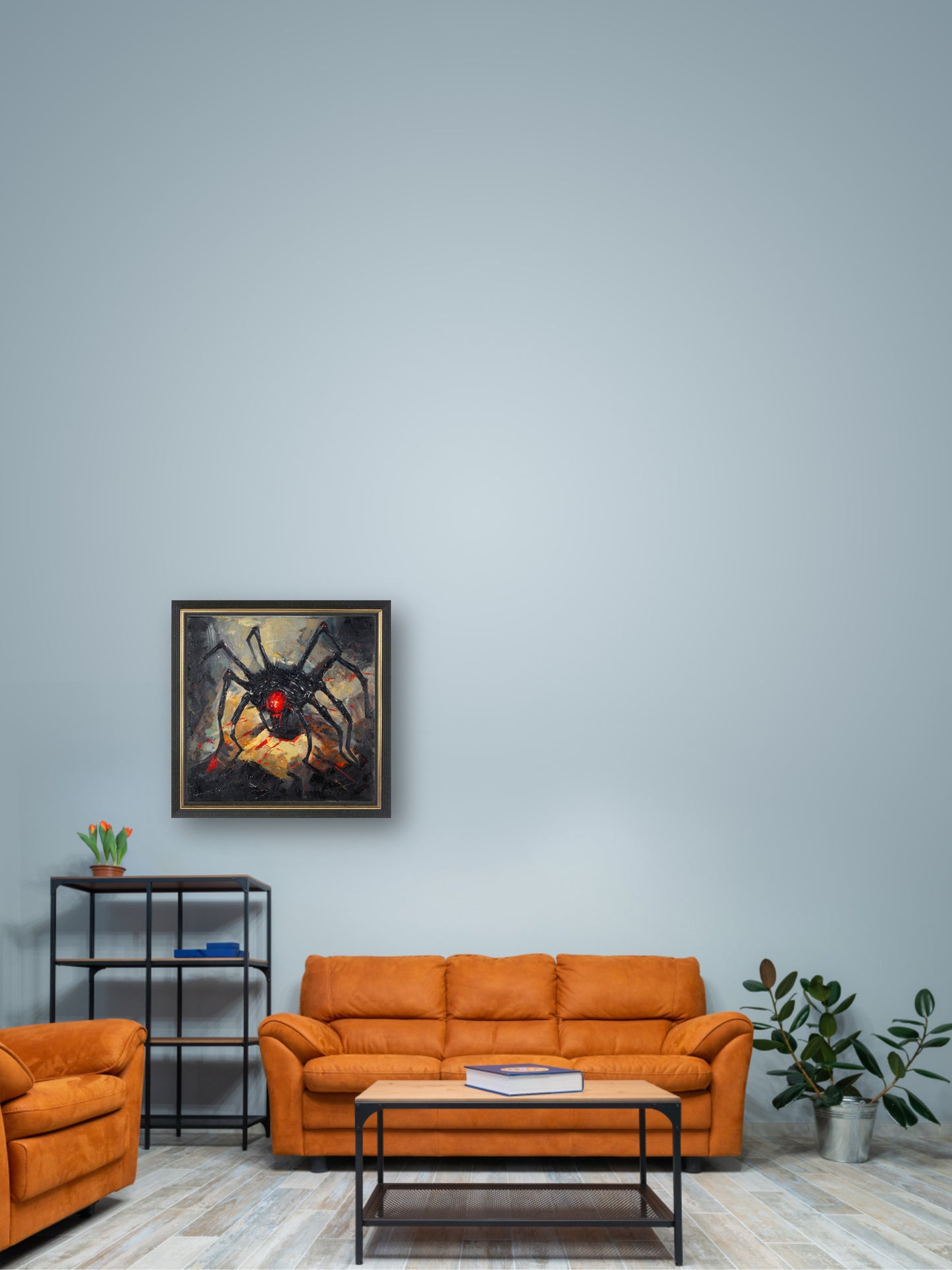 Spider - 'mechanical' - “Acrylic painting” - painting for Room - 15.7x15.7 Inches - [Judy0006]