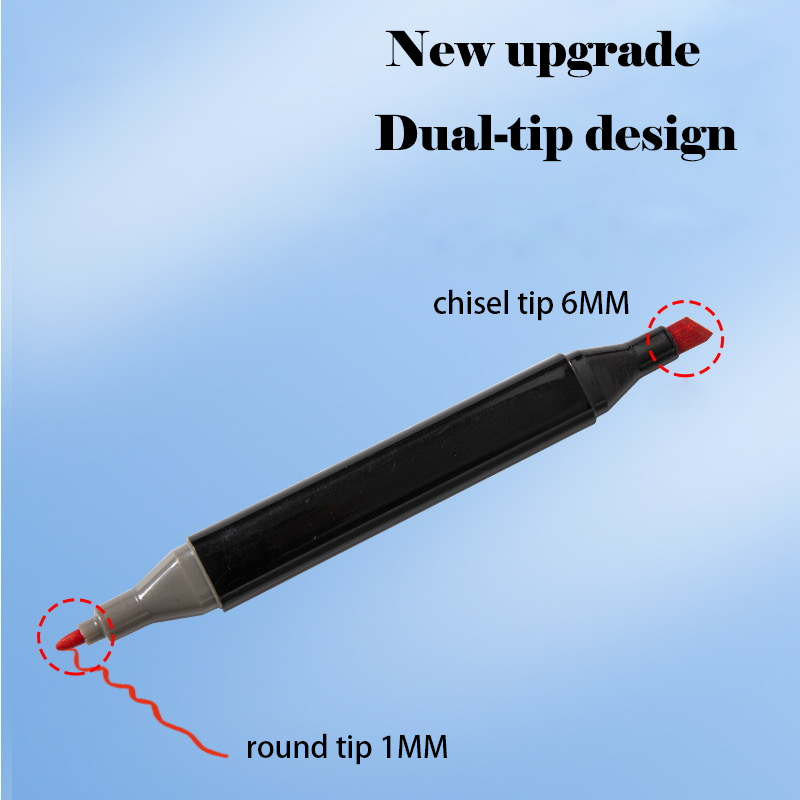 Dual Tip Marker Pen, Multi-purpose Permanent Maker Pen, Drawing Set for School Office, Christmas Gift Xmas New Year Gift, Art Supplies