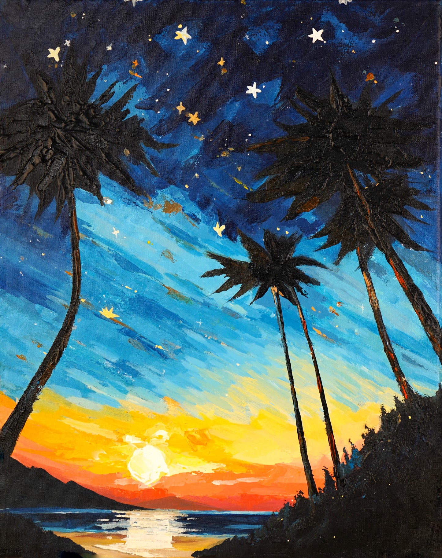 Hawaii - “Acrylic painting” - painting for Room - 19.7x15.7 Inches - [Judy0003]