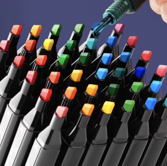 Dual Tip Marker Pen, Multi-purpose Permanent Maker Pen, Drawing Set for School Office, Christmas Gift Xmas New Year Gift, Art Supplies